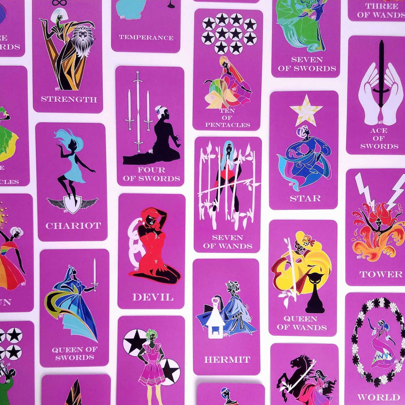 Tarot Card Deck Purple Tarot Deck Indie Deck 78 Card Tarot Etsy