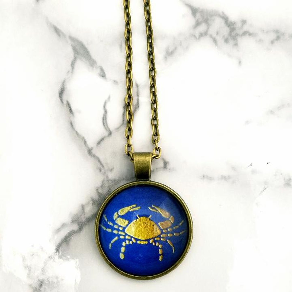 Zodiac Sign Cancer Necklace Cancer Sign Birthday Gift Cancer Etsy