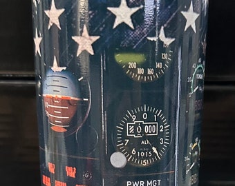 Straight 20oz American Flag with Airplane Gauges