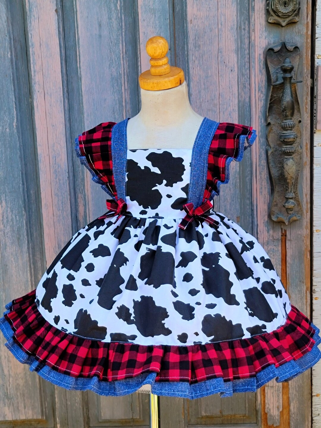 Cow Print Dress, Cow Theme Party Dress, Girls Cow Dress, Girls Farm ...