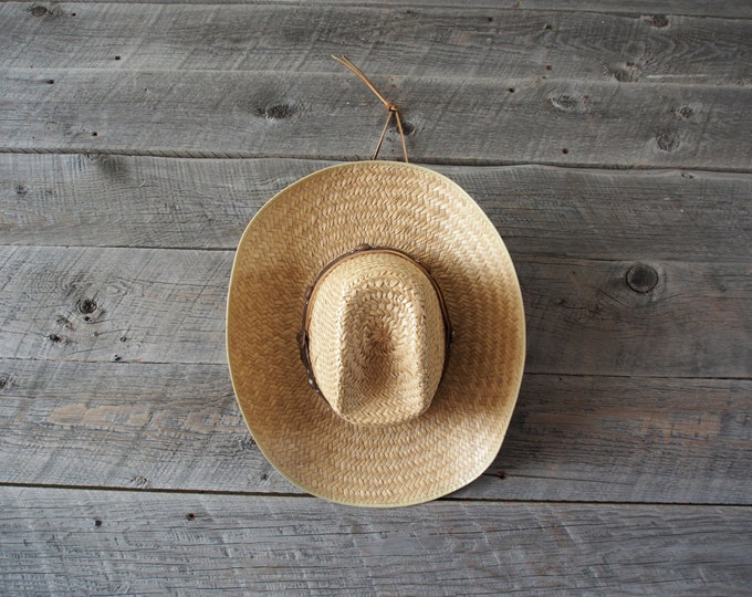 Vintage Straw Cowboy Hat Etsy