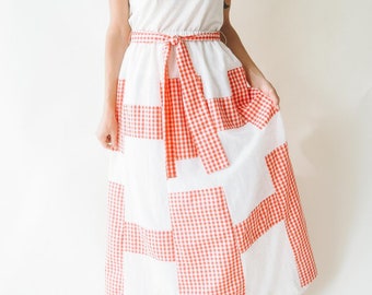 Vintage Gingham Patchwork Skirt