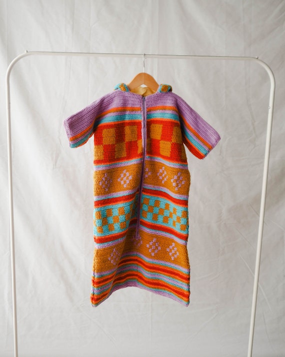 Vintage Knit Kid's Blanket Coat