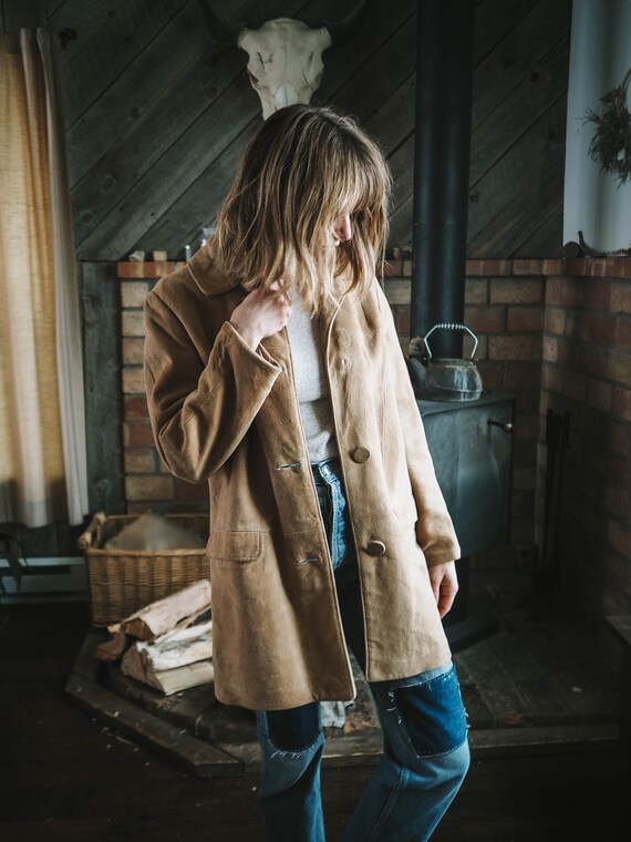 Vintage Suede Midi Coat