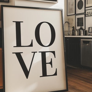 LOVE Bold Typography Digital Art Print Minimalist Wall Decor Modern Inspirational Poster Digital Download 1 Print