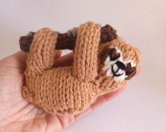 Mini Sloth Knitted Stuffed Ornament - Cute Animal Ornament - Sloth Decor - Fall Ornament - Mobile Supply - Christmas Ornament