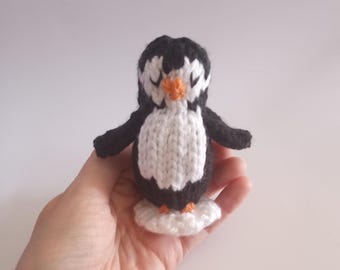 Mini Penguin Knitted Stuffed Ornament - Bird Ornament