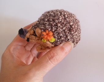Mini Hedgehog Knitted Stuffed Ornament - Cute Hedgehog Ornament - Woodland Animal Decor - Fall Ornament - Mobile Supply - Christmas Ornament