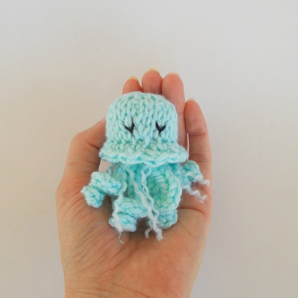 Miniature Jellyfish Knitted Soft Ornament - Sea Life Ornament - Stocking Stuffer - Mini Jellyfish - Mobile Supply - Nautical Decor