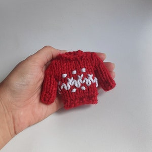Miniature Sweater Knitted Stuffed Ornament - Apparel Ornament - Unique Stocking Stuffer - Ugly Sweater - Mobile Supply - Christmas Ornament