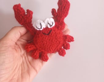 Mini Crab Knitted Stuffed Ornament - Sea Life Ornament