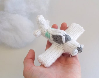 Miniature Single Engine Airplane Knitted Soft Toy - Airplane Ornament - Kids Room Decor - Model Vehicle - Stuffed Model Plane - Unique Toy