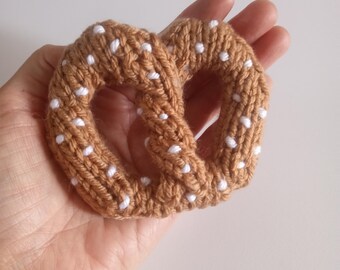 Pretzel Knitted Stuffed Ornament - Food Ornament