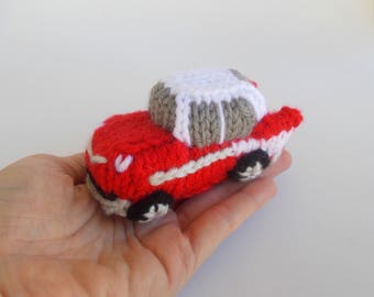 Mini Classic Car Knitted Stuffed Ornament - Vehicle Ornament - Retro Car Model - Stocking Stuffer - Car Decor - 57 Bel Air Gift Idea