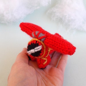 Amelia Earhart Airplane Mini Knitted Stuffed Toy - Lockheed Vega Toy - Boys Soft Toys - Model Airplane - Airplane Ornament - Kids Room Decor