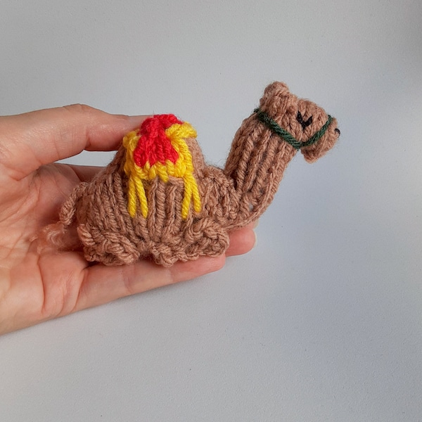 Miniature Camel Knitted Soft Ornament - Cute Animal Ornament - Unique Stocking Stuffer - Mini Camel - Mobile Supply - Christmas Ornament