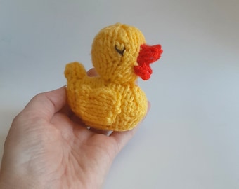 Mini Rubber Ducky Knitted Soft Ornament - Cute Animal Ornament - Unique Gift - Miniature Duckling- Mobile Supply - Spring Decor -Easter Gift