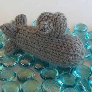 Mini Submarine Knitted Soft Toy - Submarine Ornament - Nautical Decor - Kids Room Decor - Stocking Stuffer - Miniature Submarine Plush