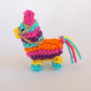 Miniature Donkey Pinata Knitted Soft Ornament Pinata Ornament Unique Stocking Stuffer Mini Donkey Fiesta Decor Christmas Ornament image 5