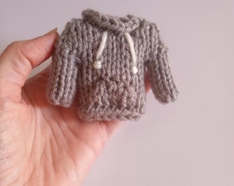 Miniature Hoodie Knitted Stuffed Ornament - Sweater Ornament