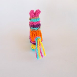 Miniature Donkey Pinata Knitted Soft Ornament Pinata Ornament Unique Stocking Stuffer Mini Donkey Fiesta Decor Christmas Ornament image 4