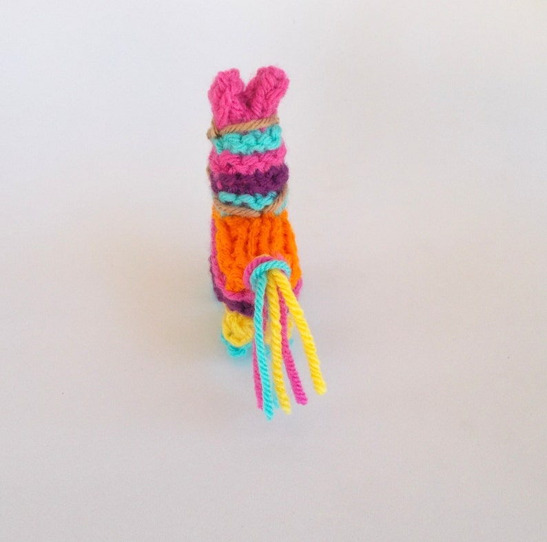 Miniature Donkey Pinata Knitted Soft Ornament Pinata Ornament Unique Stocking Stuffer Mini Donkey Fiesta Decor Christmas Ornament image 4