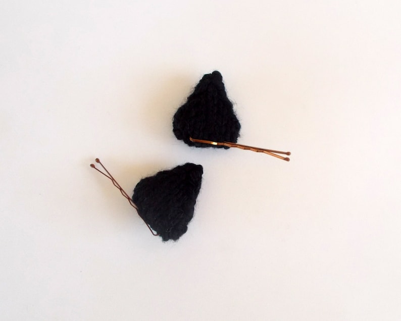 Halloween Accessory Simple Costume Mini Orange and Black Knitted Cat Ears Costume Accessory Costume Prop Halloween Decor