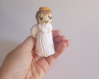Mini Angel Knitted Stuffed Ornament - Christmas Ornament