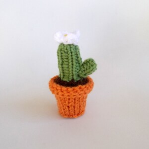 Miniature Potted Saguaro Cactus Knitted Soft Ornament - Cactus Decoration - Southwest Decor - Christmas Ornament - Cactus Gift Idea