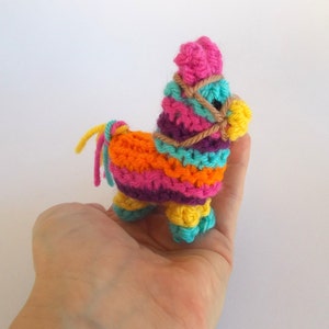 Miniature Donkey Pinata Knitted Soft Ornament Pinata Ornament Unique Stocking Stuffer Mini Donkey Fiesta Decor Christmas Ornament image 2