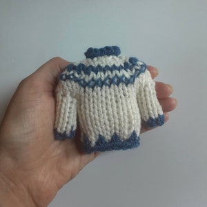 Miniature Nordic Style Sweater Knitted Stuffed Ornament - Unique Stocking Stuffer - Ugly Sweater - Mobile Supply - Christmas Ornament