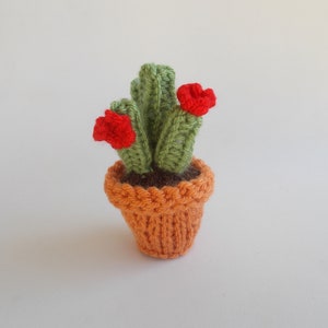 Miniature Potted Organ Pipe Cactus Knitted Soft Ornament - Cactus Decoration - Southwest Decor - Christmas Ornament - Cactus Gift Idea