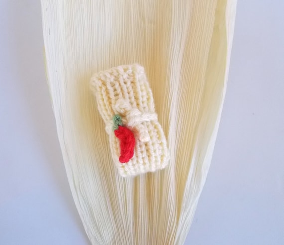 Miniature Tamale Knitted Soft Ornament - Mexican Decoration - Southwest Decor - Christmas Ornament - Mexican Gift Idea - Fiesta Party Favor