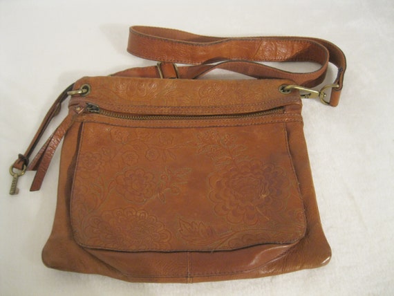 FOSSIL Vintage Floral Leather Crossbody 