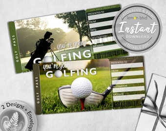 Surprise Golf Trip Tickets | Golf Ticket Download | Editable Text | Surprise Golf Vacation Boarding Pass | Printable Golfing Trip Ticket