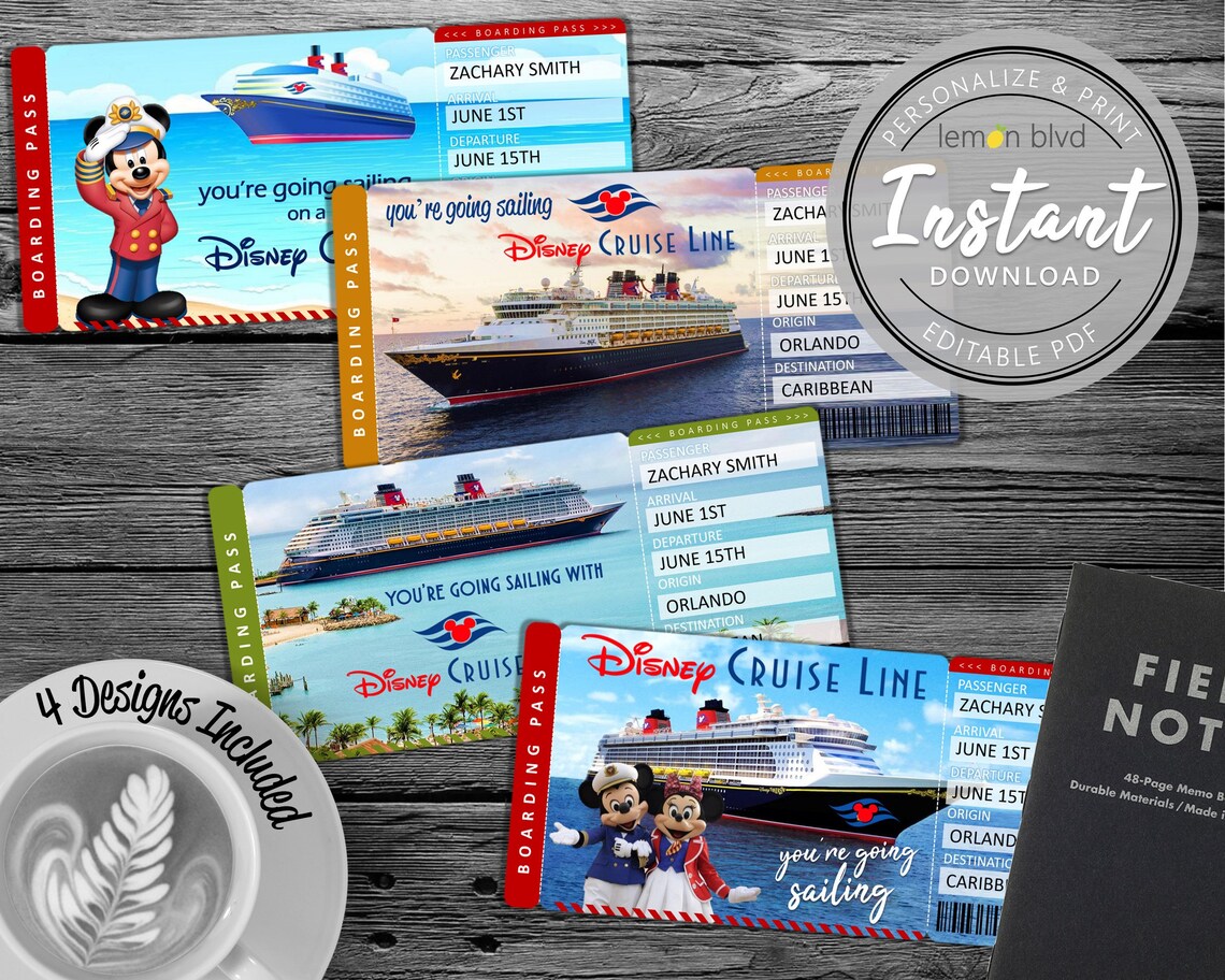 Disney Cruise Tickets Cruise Ticket Instant Digital Download Etsy