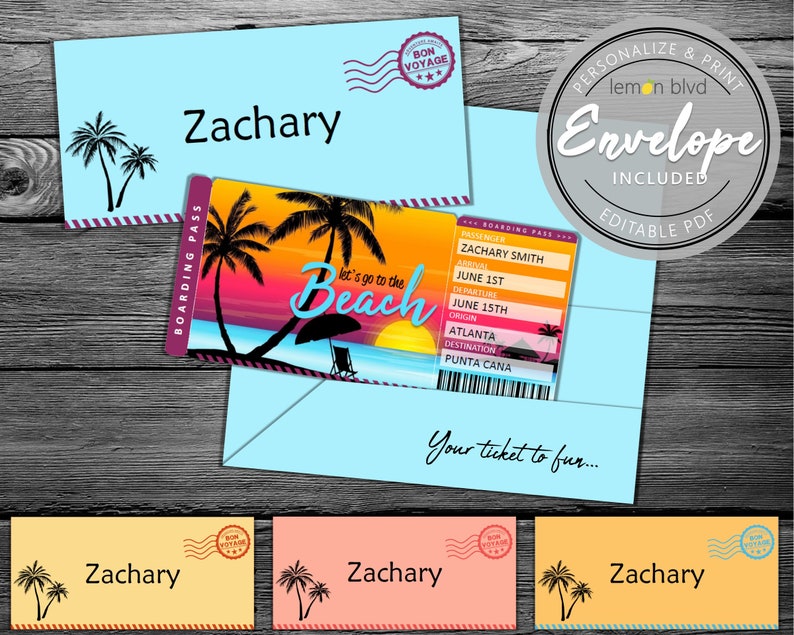 surprise beach trip ticket tropical vacation tickets