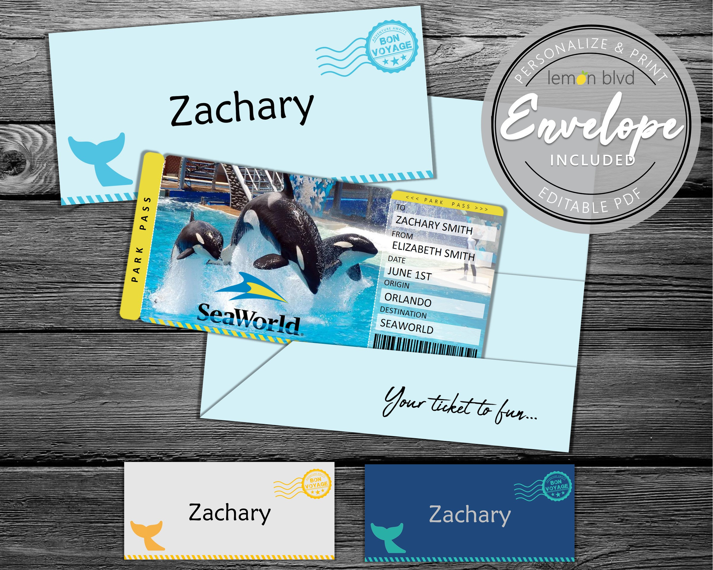 Seaworld Trip Tickets Printable Seaworld Ticket Digital Etsy