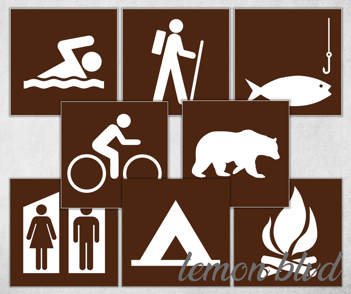 Campground Signs Camping Party Printables Instant Digital - Etsy
