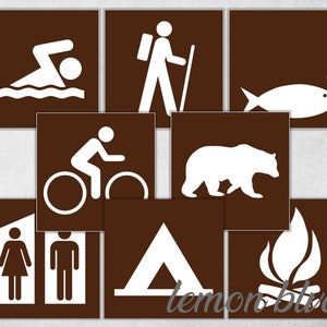 Campground Signs Camping Party Printables Instant Digital Download Camping Party Pack Camping Party Decorations Camping Signs image 3