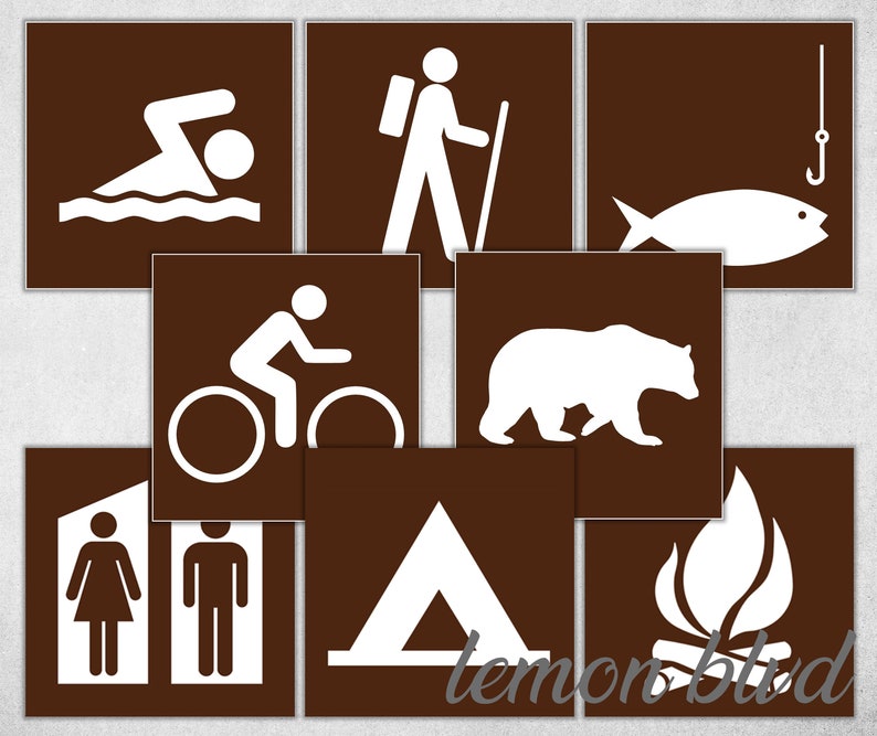 Campground Signs Camping Party Printables Instant Digital Download Camping Party Pack Camping Party Decorations Camping Signs image 3