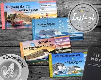 NCL Cruise Tickets | Norwegian Cruise Ticket Download | Surprise Cruise Boarding Pass | Printable Vacation Gift Ticket | Surprise NCL Cruise