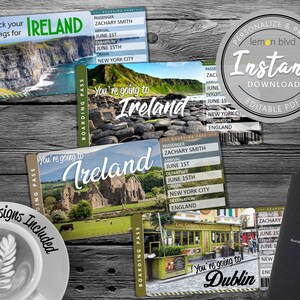 Überraschungs Irland Ticket | Urlaubstickets Sofort Download | Bordkarte | Printable Trip Ticket Überraschung | Dublin Trip Reveal