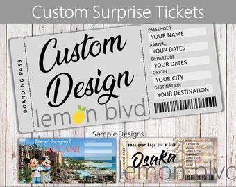 Custom Trip Tickets | Custom Event Tickets | Custom Surprise Tickets