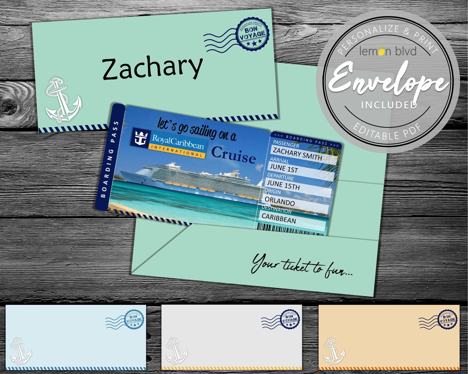 Royal Caribbean Cruise Tickets Cruise Ticket Download - Etsy