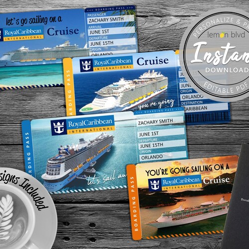 Royal Caribbean Cruise Printable Ticket Boarding Pass - Etsy