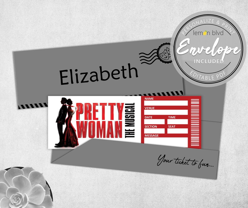 Pretty Woman Ticket Printable Surprise Gift Reveal - Etsy