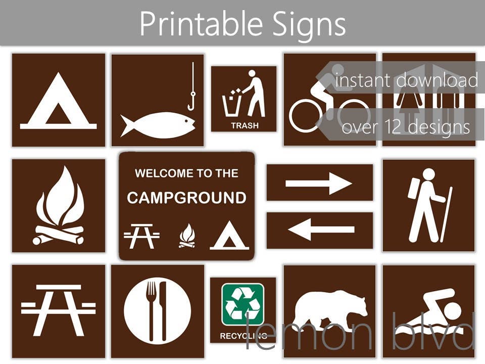 Ambitious image inside printable camping signs Astounding image inside printable camping signs