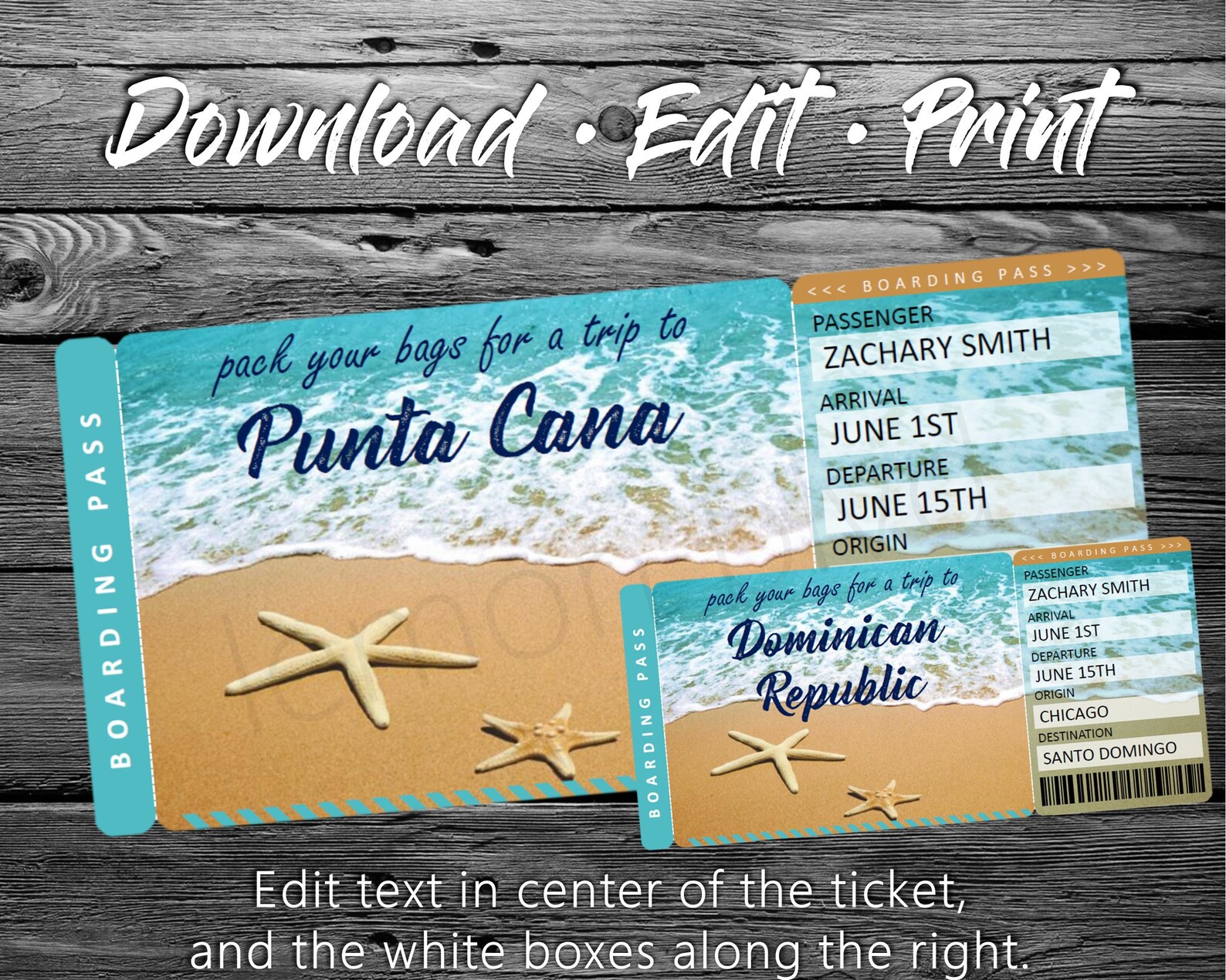 Surprise Trip Ticket to Paradise Tropical Vacation Tickets Etsy