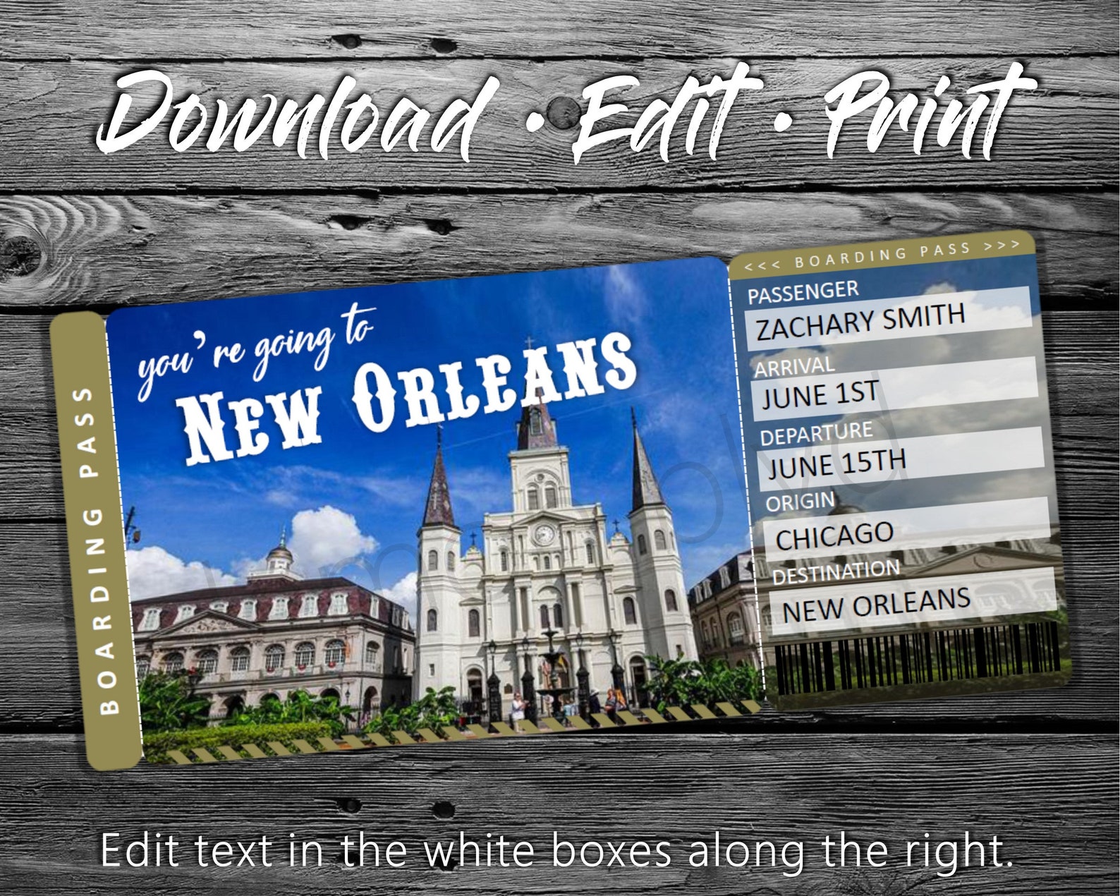 Surprise New Orleans Trip Ticket Vacation Tickets Instant Etsy